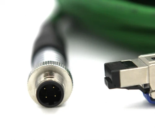 M12 4 Pin D Kod (Dişi&Erkek)-RJ45 Endüstriyel CAT5E/CAT6A/CAT7 Pur IP67 Ethernet Kabloları